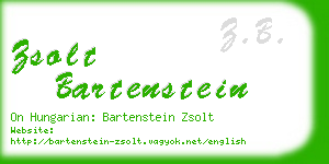 zsolt bartenstein business card